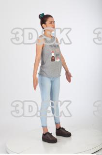 Whole body blue jeans gray woman singlet of Molly 0008